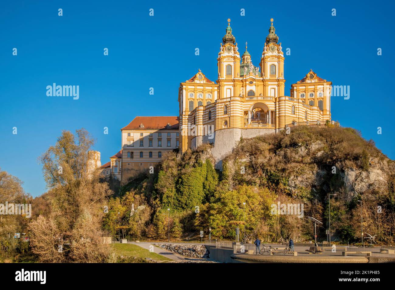 Famous Melk abbey in Wachau valley, Melk, Austria, UNESCO Stock Photo