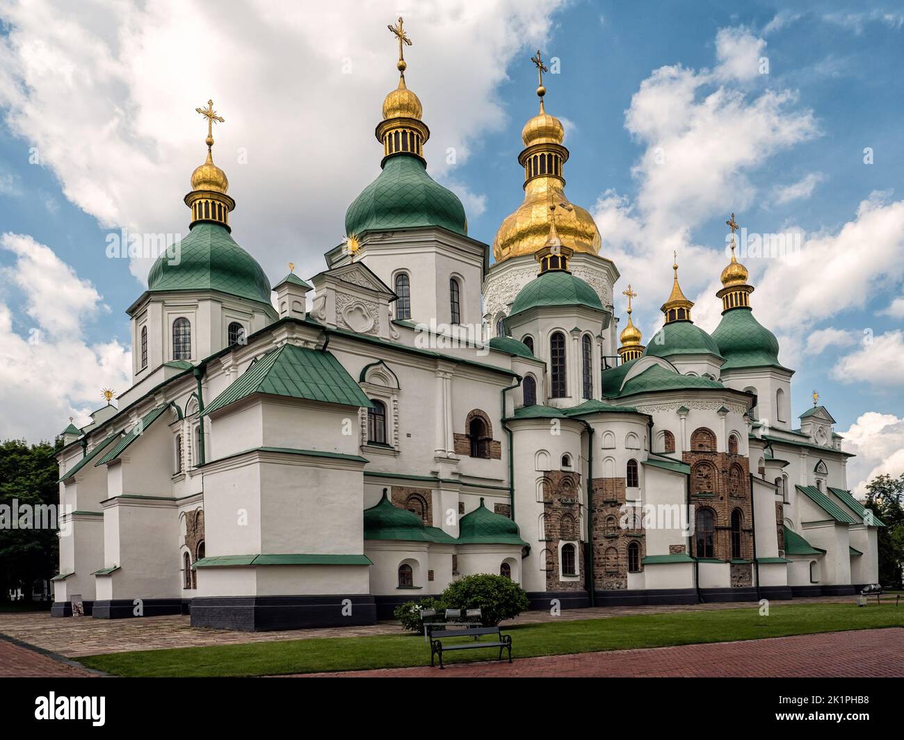 KYIV, UKRAINE -  JUNE 10, 2016:  Exterior view of Saint Sophia Cathedral Stock Photo