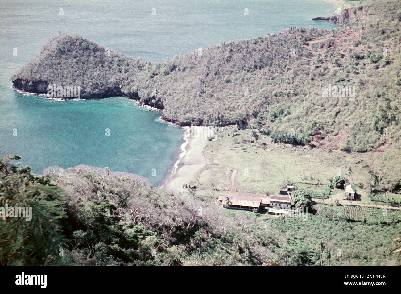 Clare Valley, view from Fort Charlotte, St Vincent, Windward Islands, West Indies 1962 - now the site of Otley Hall marina Stock Photo