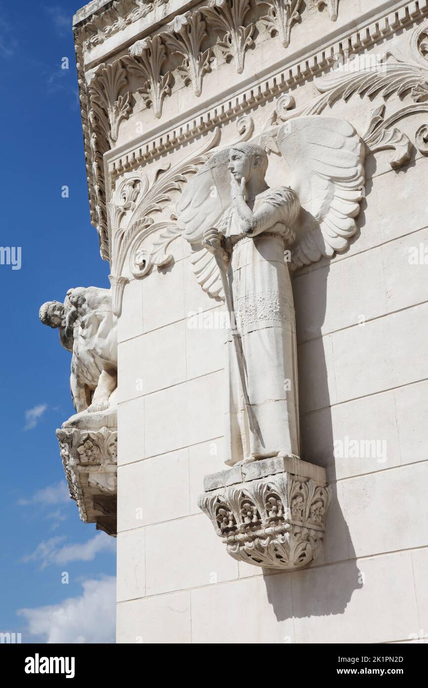 Details of the basilica of Fourviere in Lyon, France Stock Photo