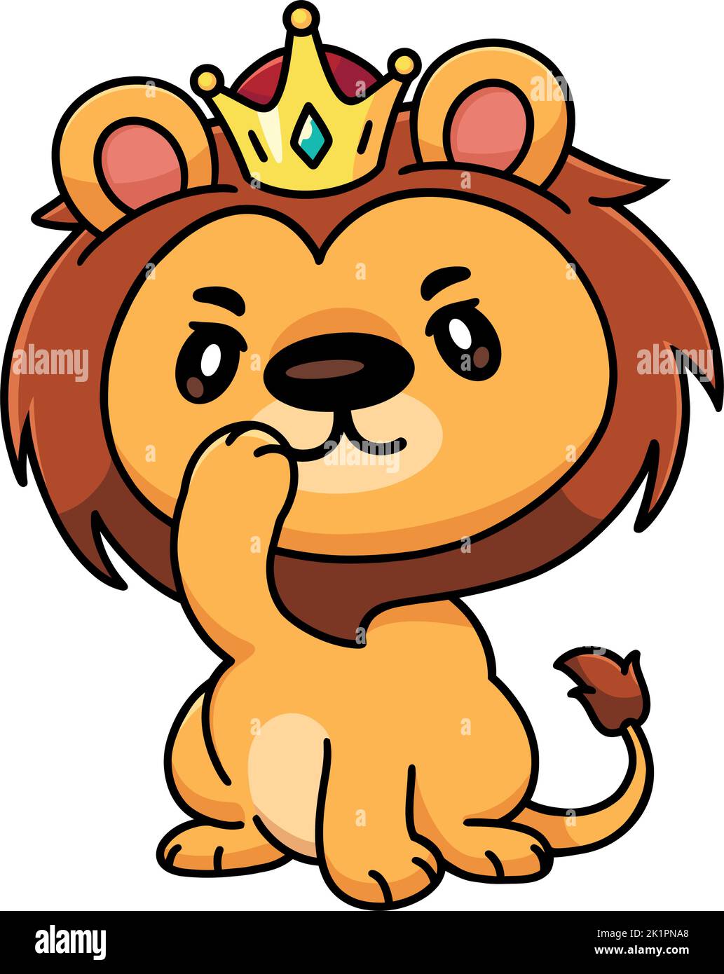 A Cute lion with crown Stock Vector Image & Art - Alamy