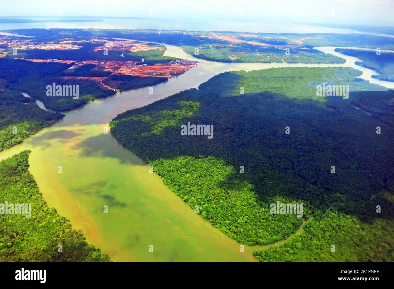 aerial view on Amazonas region near Manaus, Brazil Stock Photo