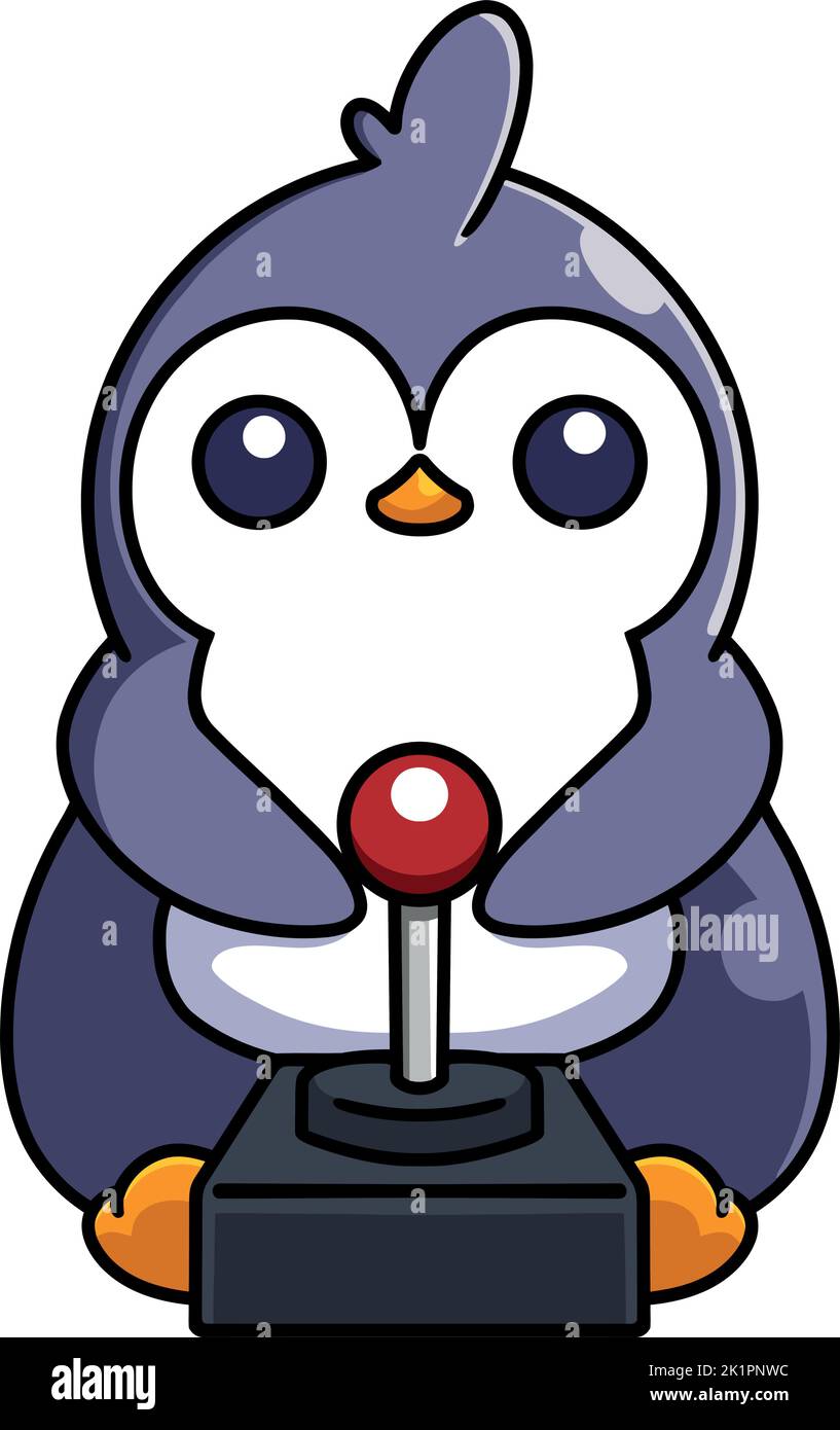 A penguin playing video games Stock Vector Image & Art - Alamy