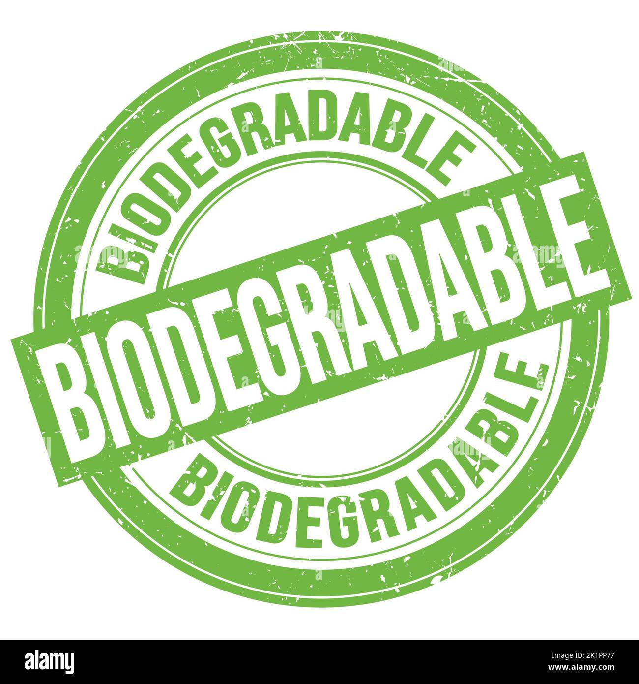 BIODEGRADABLE text written on green round grungy stamp sign Stock Photo ...