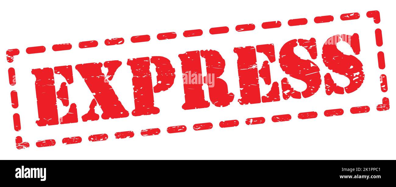 EXPRESS text written on red dash stamp sign Stock Photo Alamy