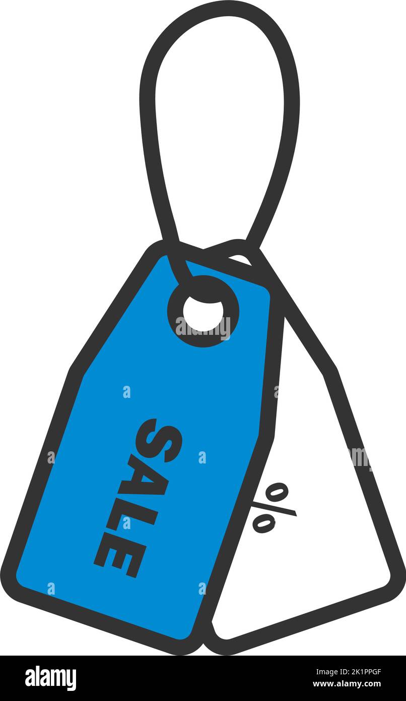 Discount Tags Icon. Editable Bold Outline With Color Fill Design