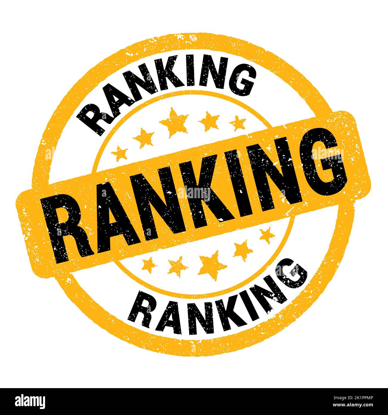 P Ranking Text RANKING text written on yellow-black grungy stamp sign Stock Photo - Alamy