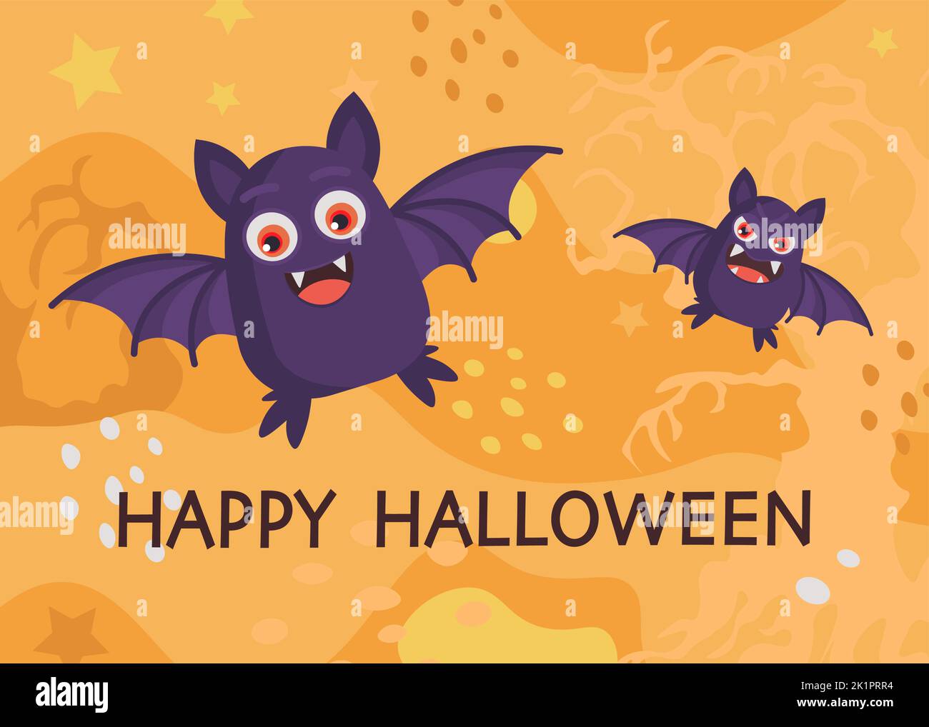 Halloween background with cute bat vector flat Stock Vector Image & Art