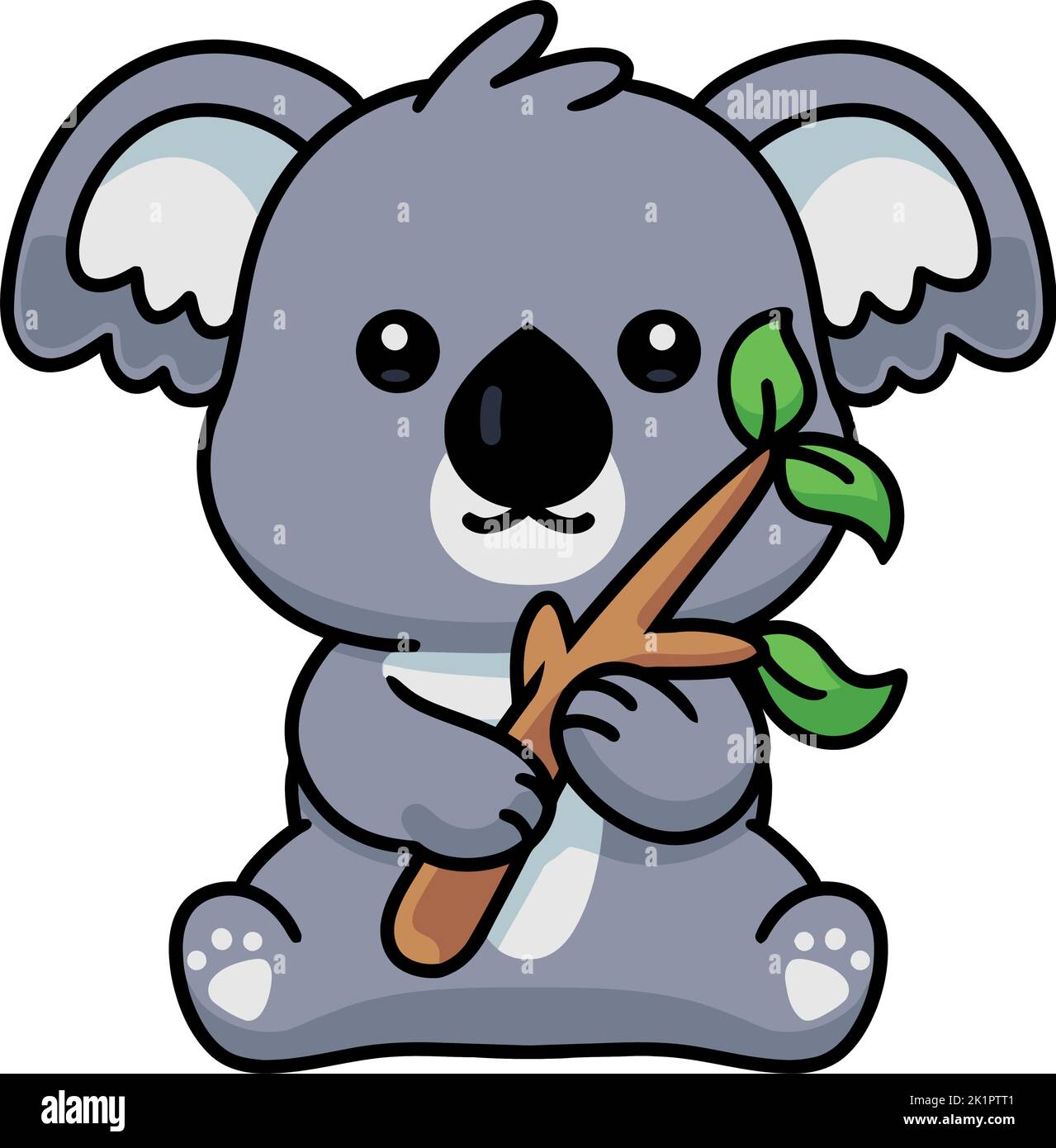 A vector illustration of a cute cartoon koala isolated on a white ...