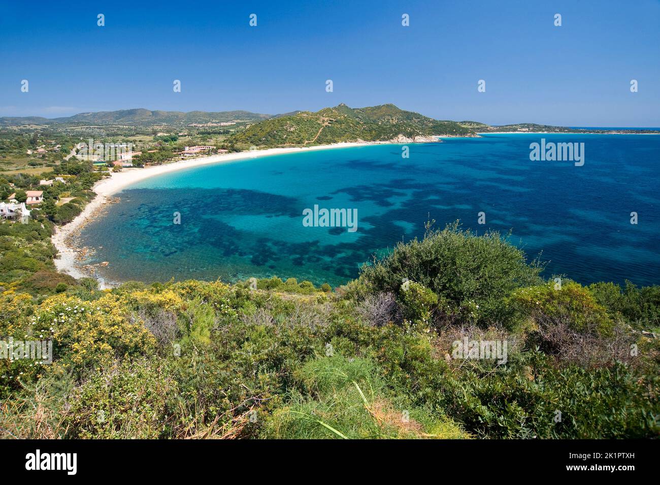 Campus beach, Villasimius, south Sardinia, Italy, Europe Stock Photo