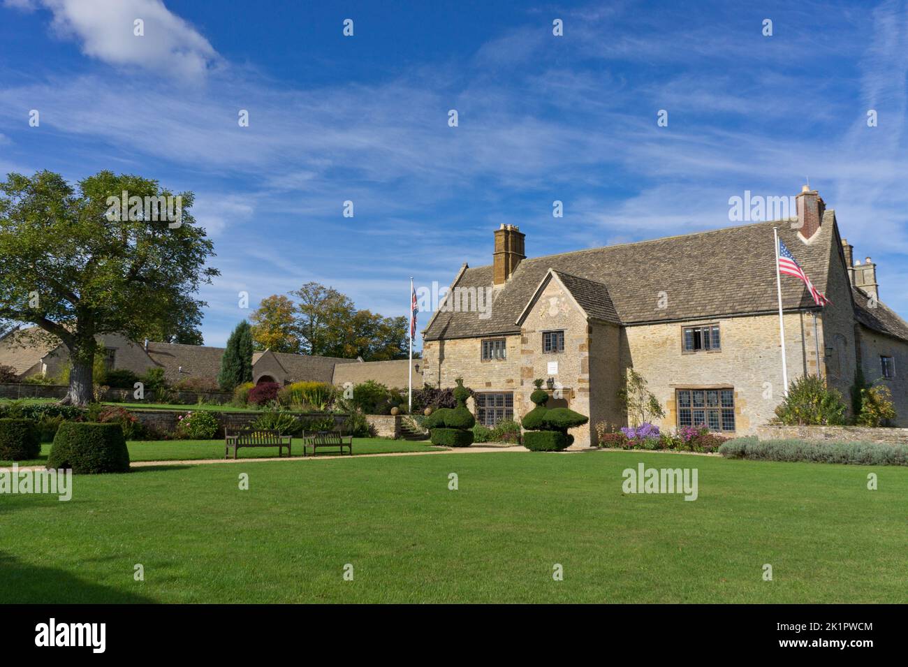 Sulgrave Manor,  an English historic house built and lived in by the ancestors of America's first president George Washington; Northamptonshire, UK Stock Photo