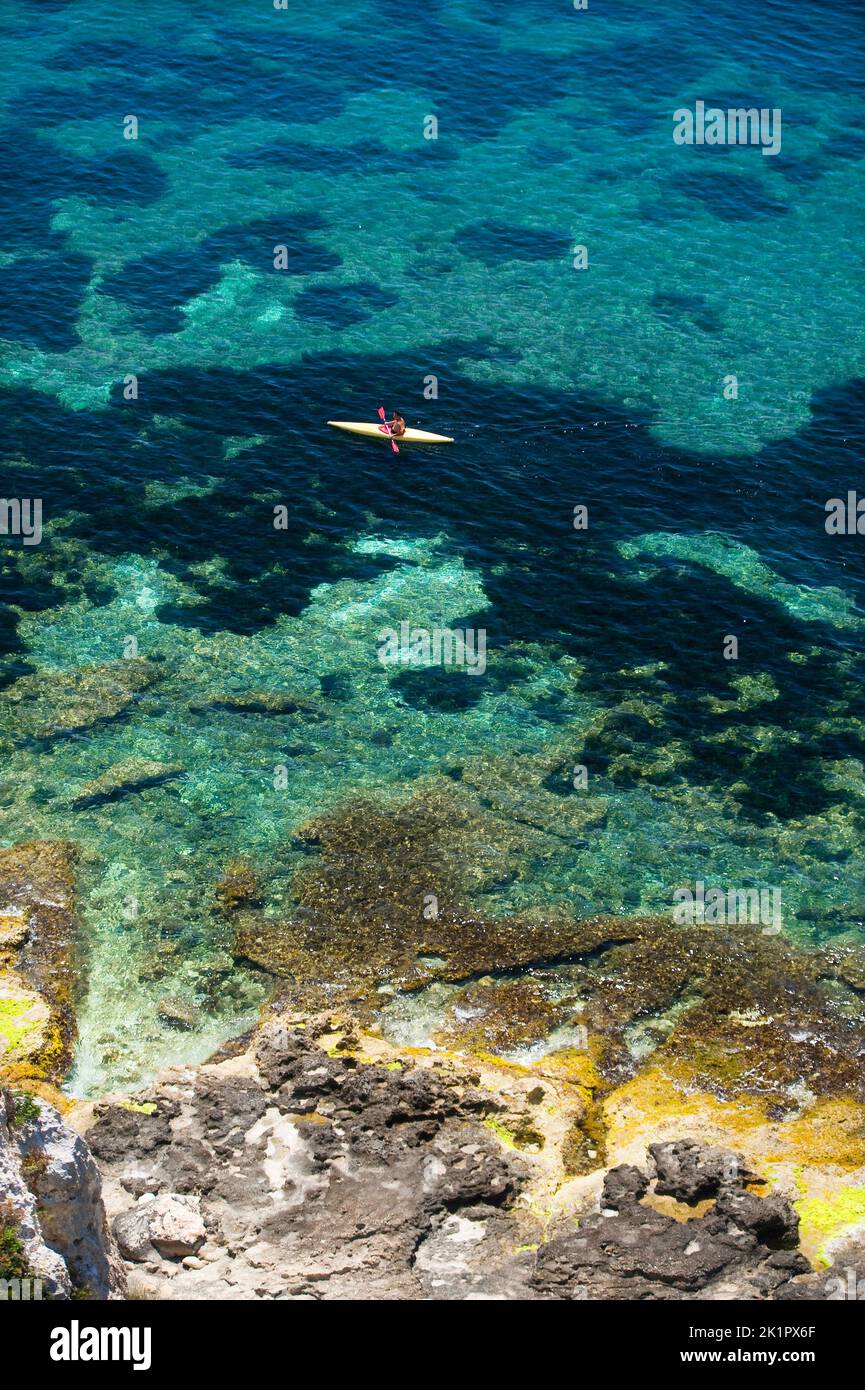 Kayak, Calamosca, Cagliari, Sardinia, Italy, Europe Stock Photo