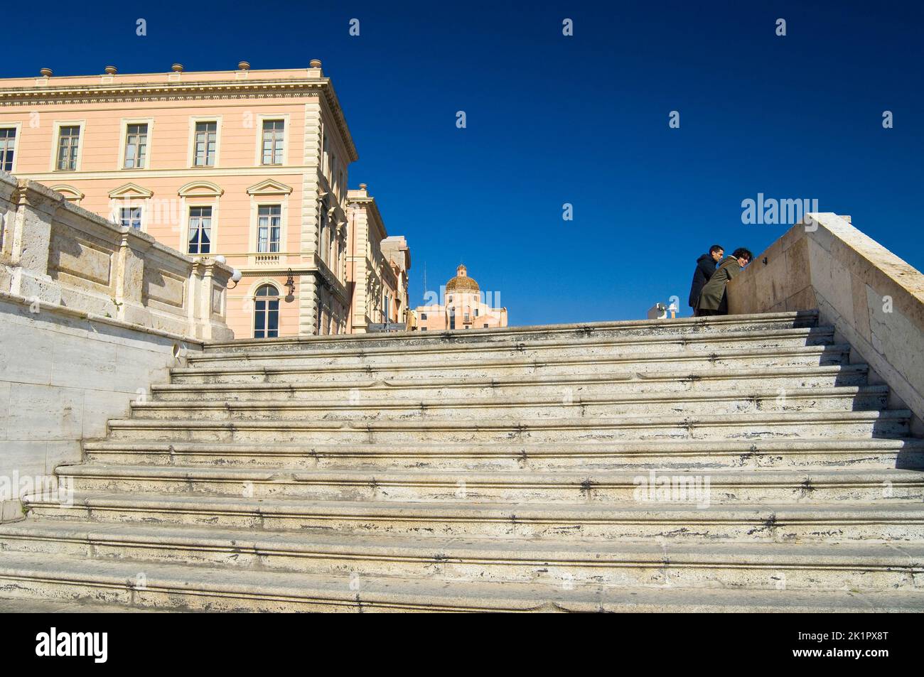 Bastione S.Remy e Cattedrale S.Maria, Castello, Cagliari, Sardinia, Italy, Europe Stock Photo