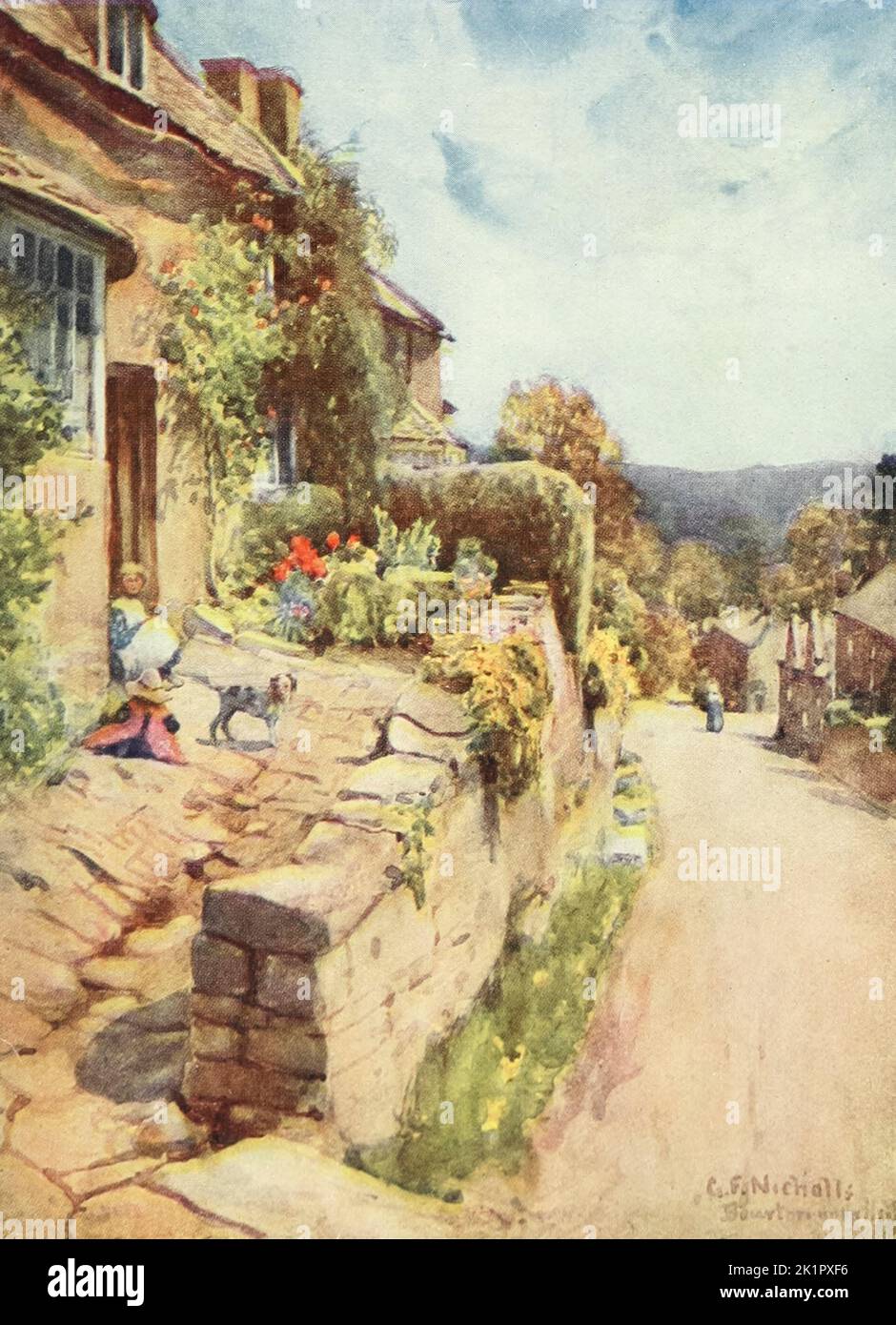 Bourton-on-the-Hill. Cotswolds water-colours by Nicholls, G. F (George Frederick NICHOLLS) Publication date 1920 Publisher London : A. & C. Black Stock Photo