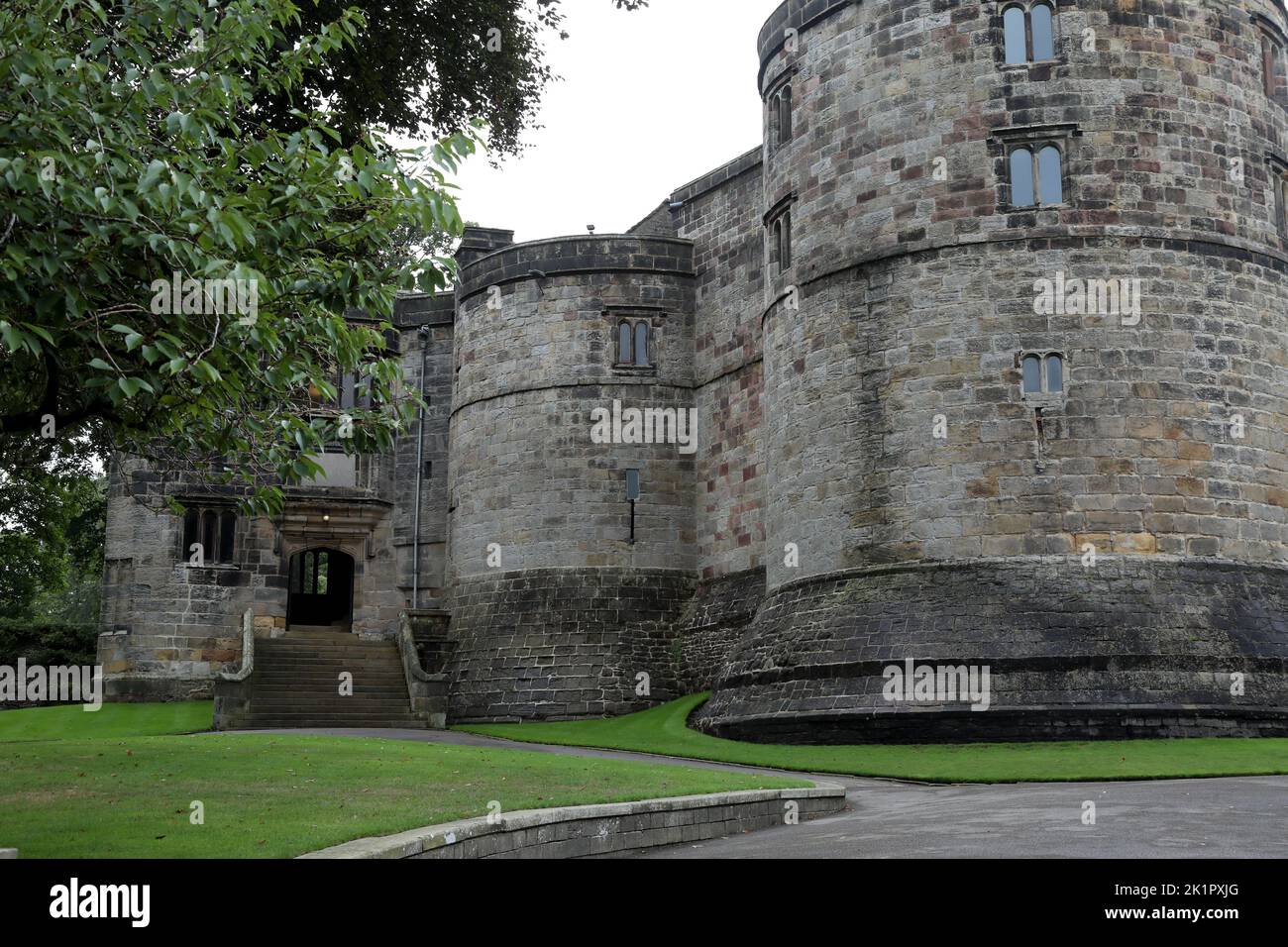 Skipton Castle, a Grade I Listed medieval castle in Skipton, North Yorkshire, England, UK Stock Photo