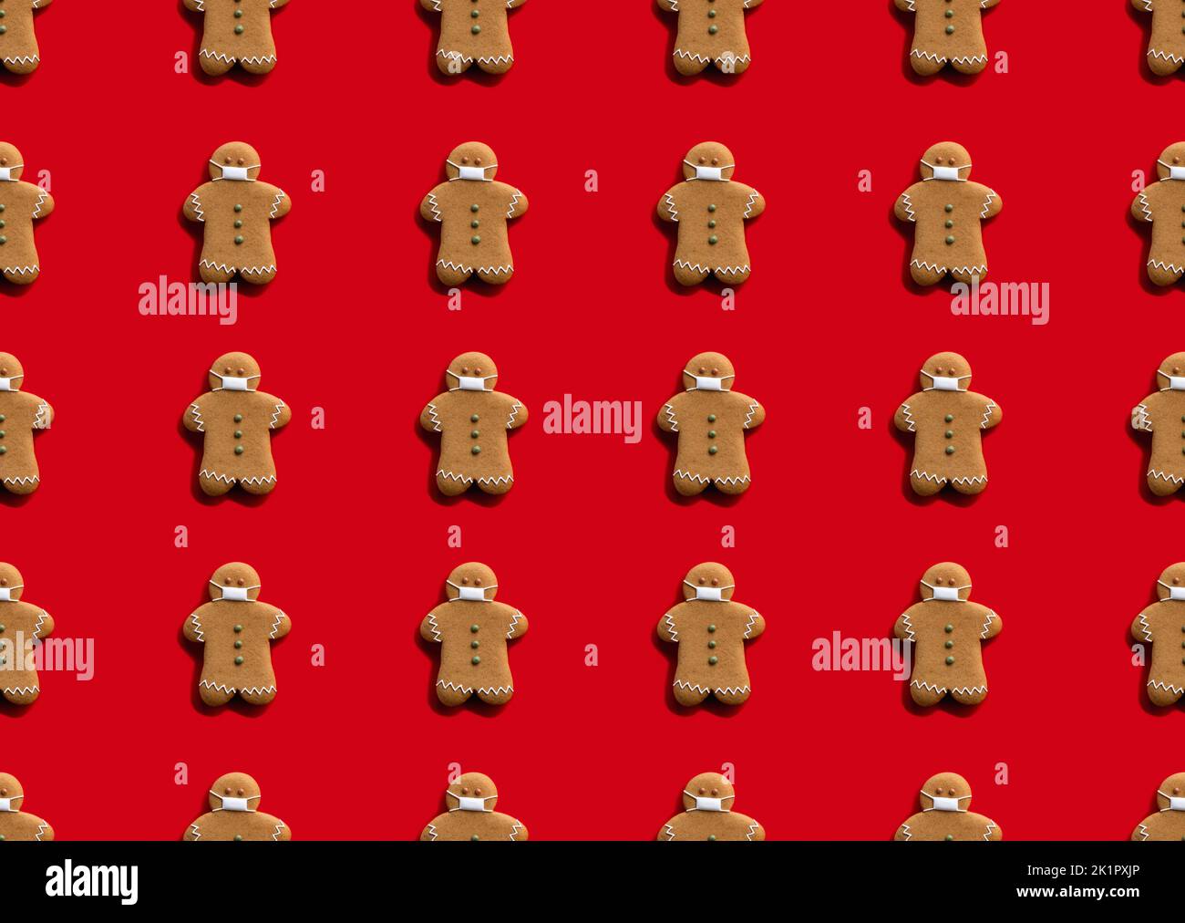 Pandemic gingerbread man pattern hi-res stock photography and images