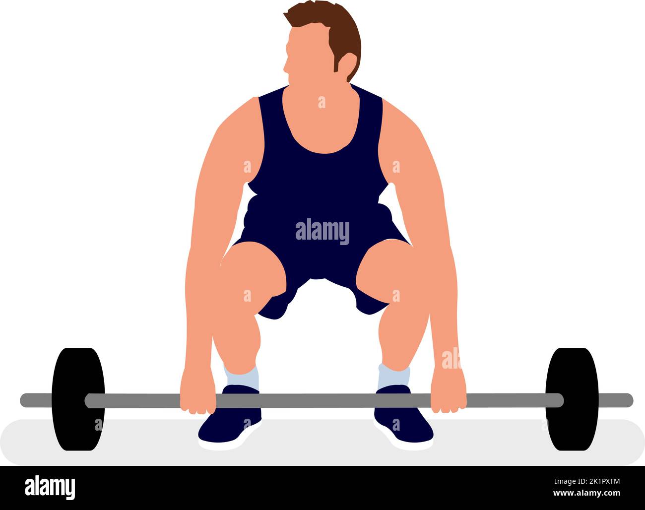 Vector illustration of a man lifting weights. Stock Vector