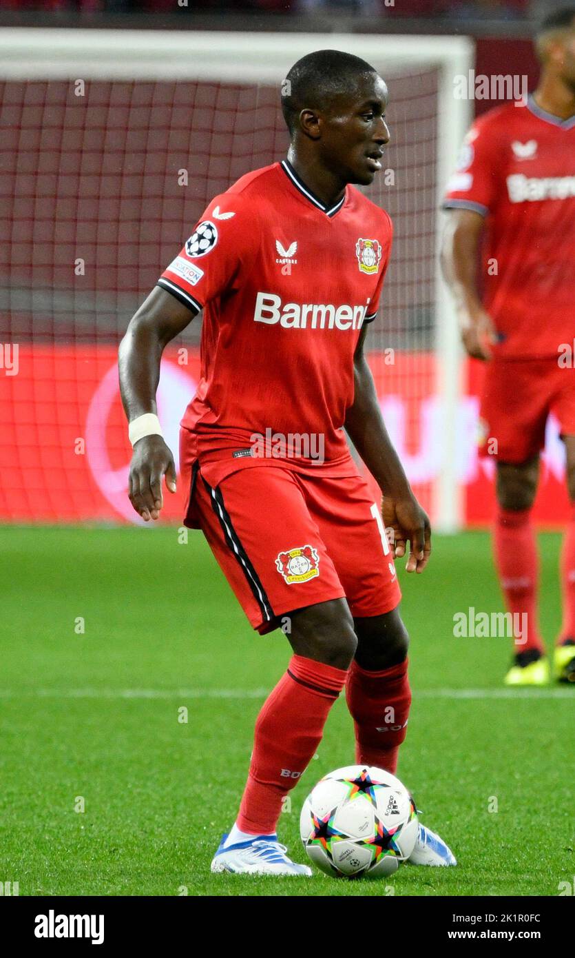 BayArena Leverkusen Germany 13.9.2022, Football: Champions League Season 2022/23, matchday 2, Bayer 04 Leverkusen (B04) vs Atletico Madrid (ATM) — Moussa Diaby (B04)    DFL REGULATIONS PROHIBIT ANY USE OF PHOTOGRAPHS AS IMAGE SEQUENCES AND/OR QUASI-VIDEO Stock Photo