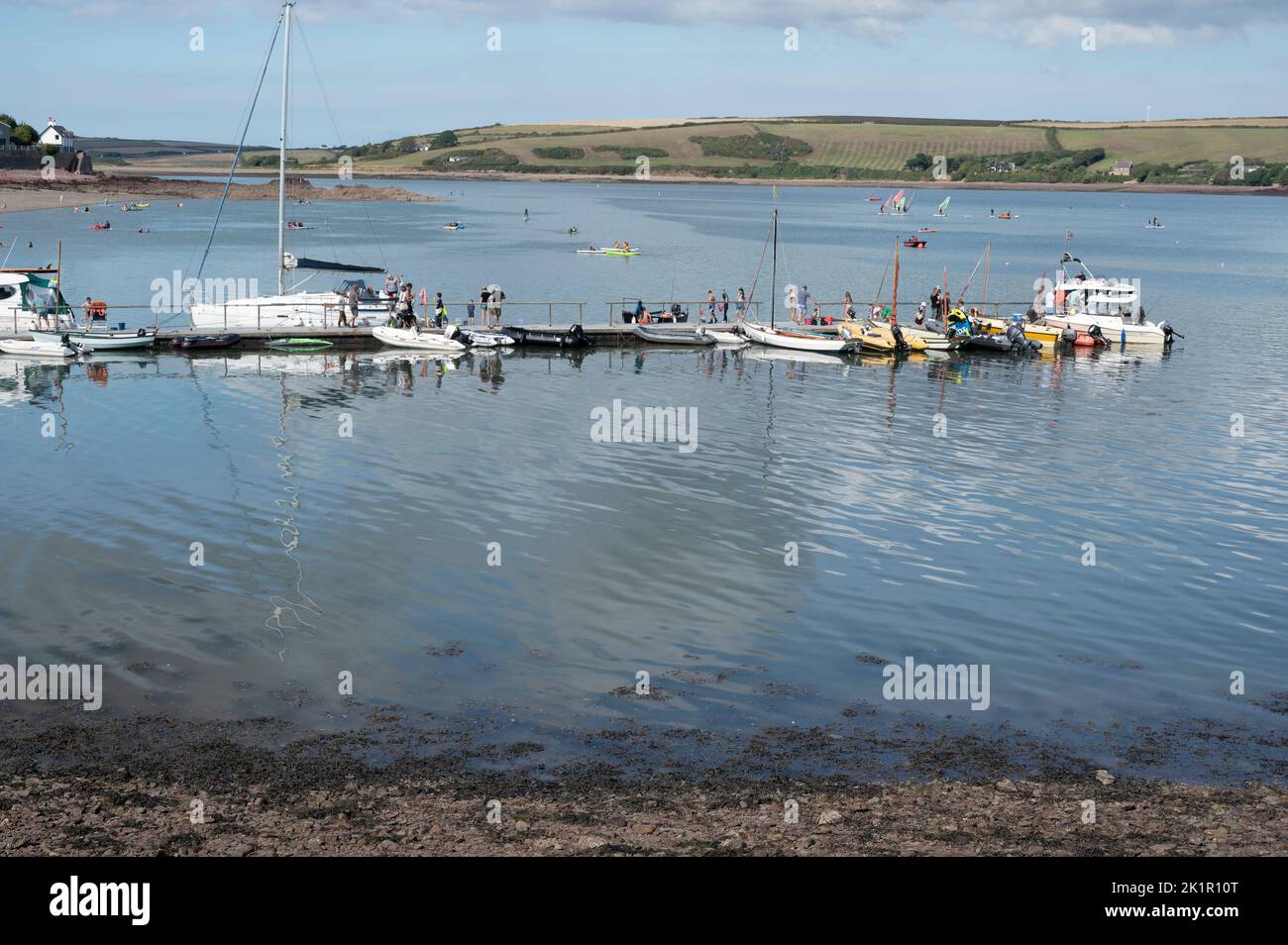 Wales, Pembrokeshire. Dale village. Low tide. Stock Photo