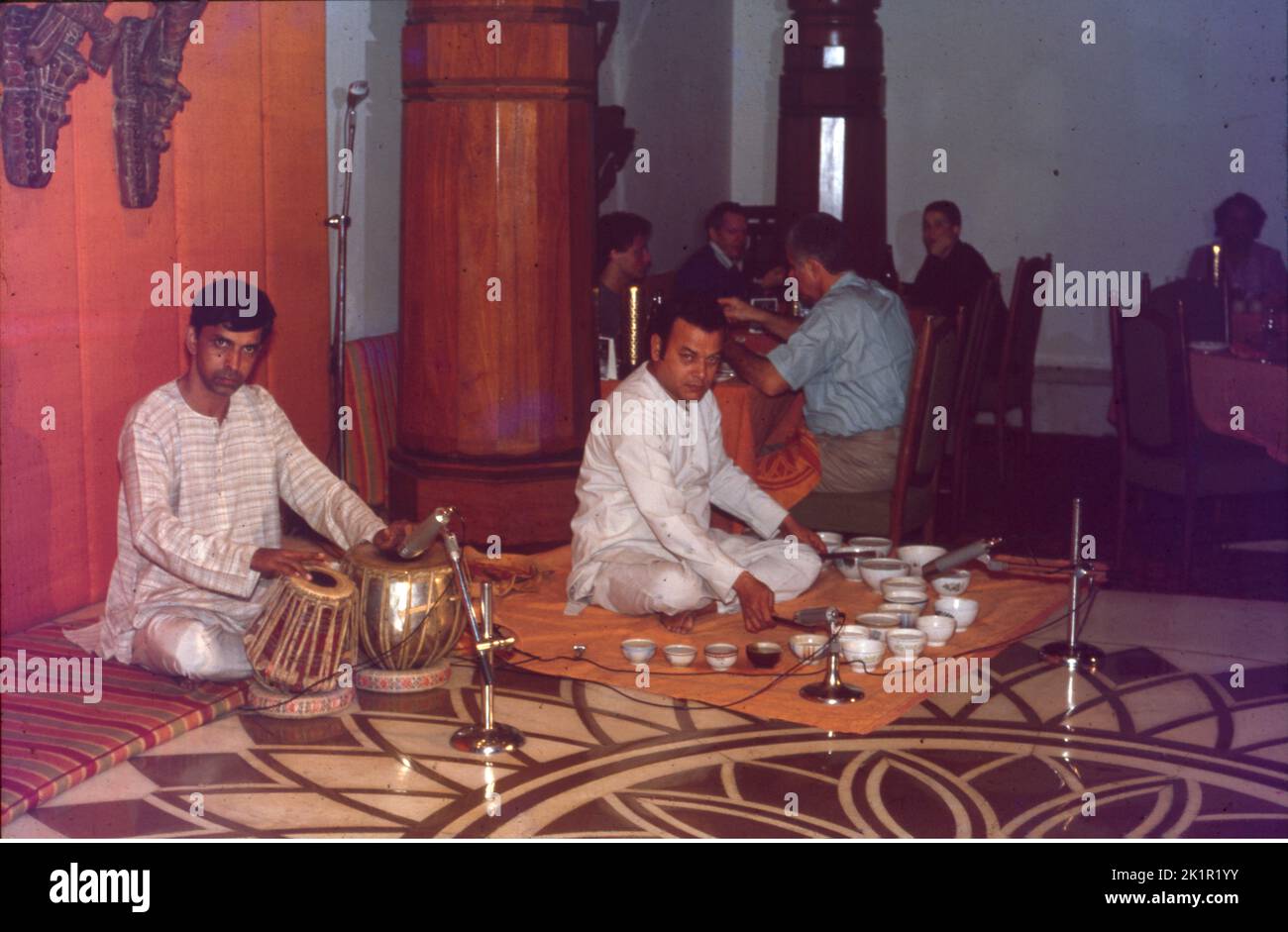 Jal Tarang with Tabla Playing, Mumbai Stock Photo