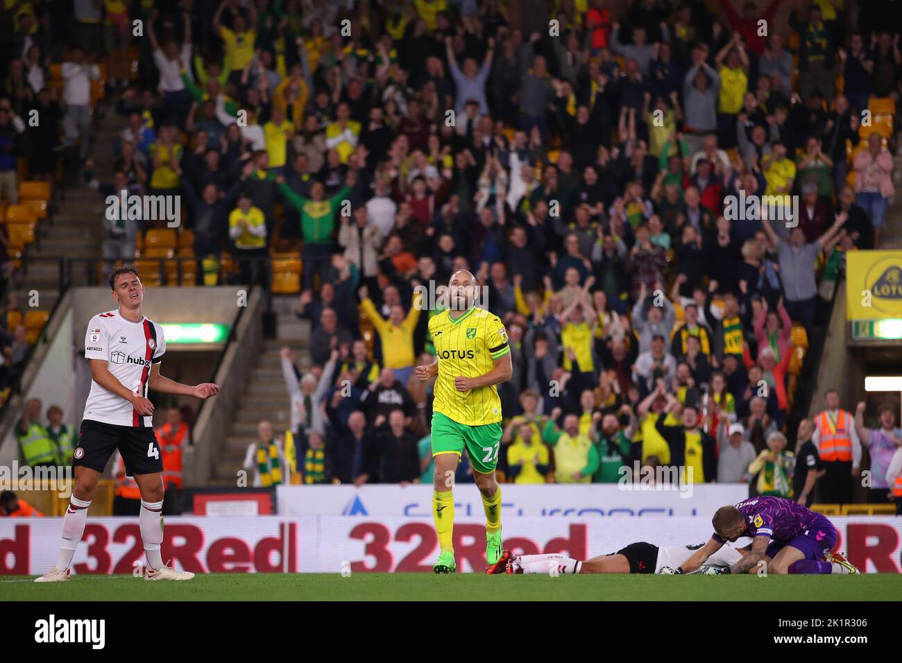 Teemu Pukki of Norwich City celebrates after scoring a goal to make it 2-0 - Norwich City v Bristol City, Sky Bet Championship, Carrow Road, Norwich, UK - 14th September 2022  Editorial Use Only - DataCo restrictions apply Stock Photo