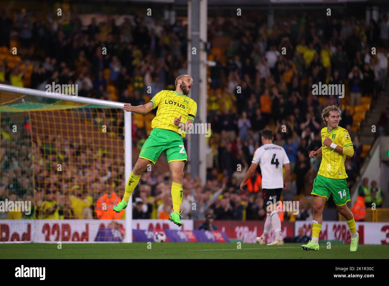Teemu Pukki of Norwich City celebrates after scoring a goal to make it 2-0 - Norwich City v Bristol City, Sky Bet Championship, Carrow Road, Norwich, UK - 14th September 2022 Editorial Use Only - DataCo restrictions apply Stock Photo