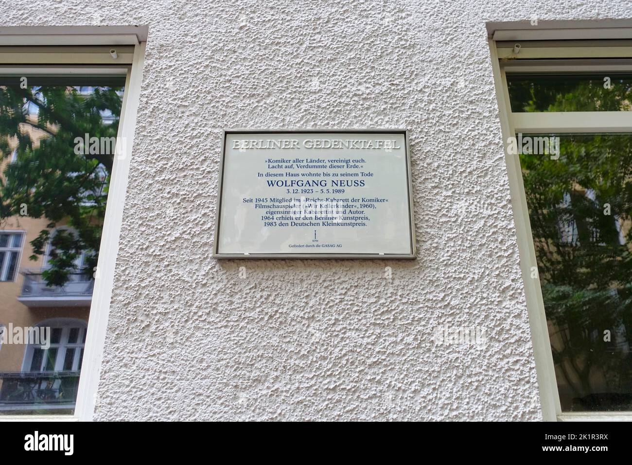 Memorial plaque of Wolfgang Neuss, Berlin, Germany Stock Photo