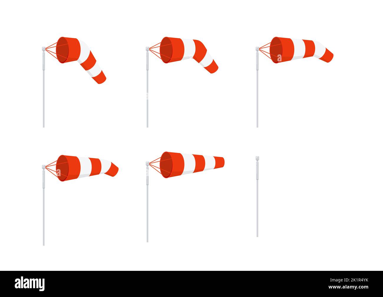 Windsock wind speed chart vector illustration set Stock Vector Image