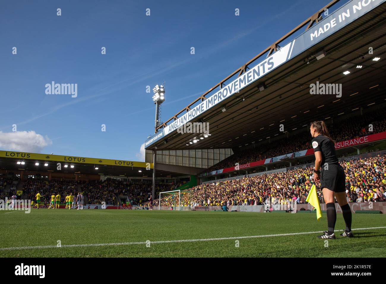 Assistant Referee, Natalie Aspinall looks on - Norwich City v West Bromwich Albion, Sky Bet Championship, Carrow Road, Norwich, UK - 17th September 2022  Editorial Use Only - DataCo restrictions apply Stock Photo