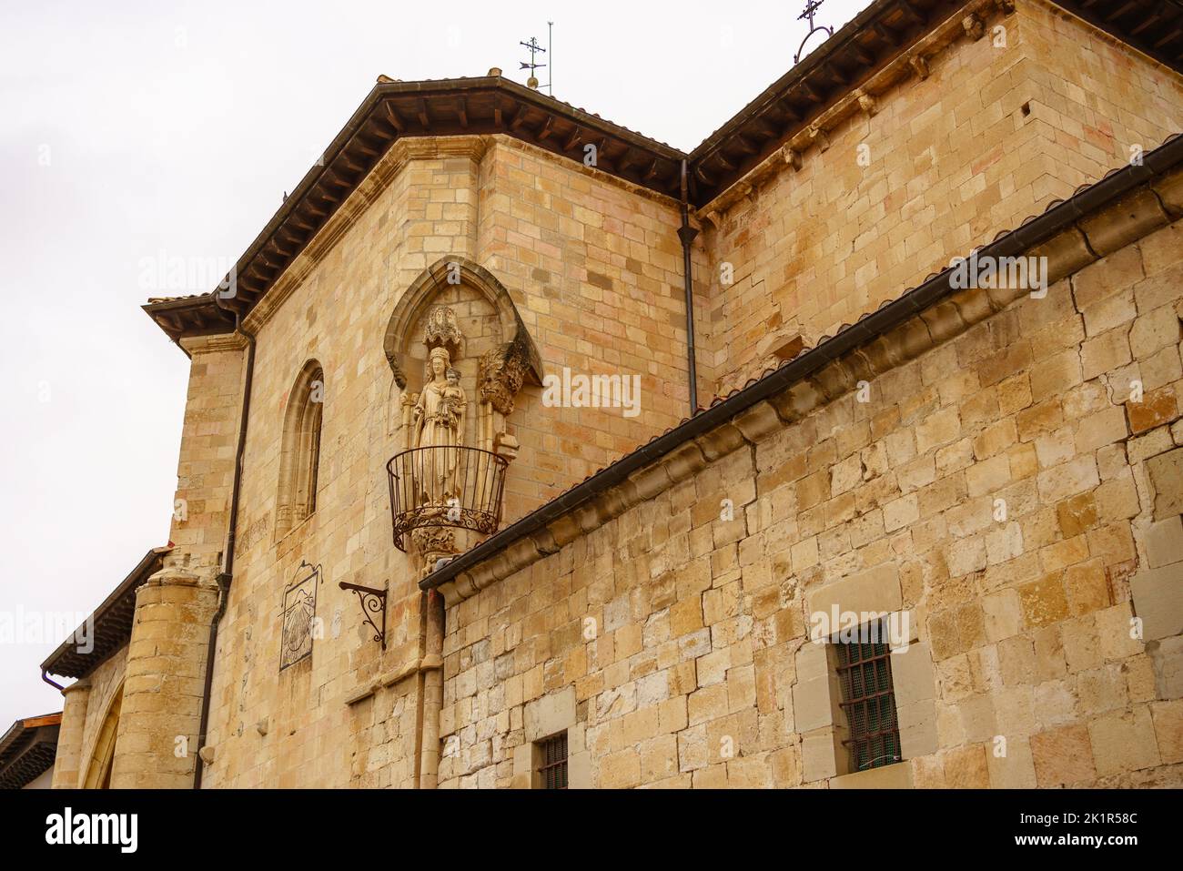 Sculpture of the famous White Virgin of the Church of San Pedro de Treviño, Burgos, Castilla y León, Spain Stock Photo