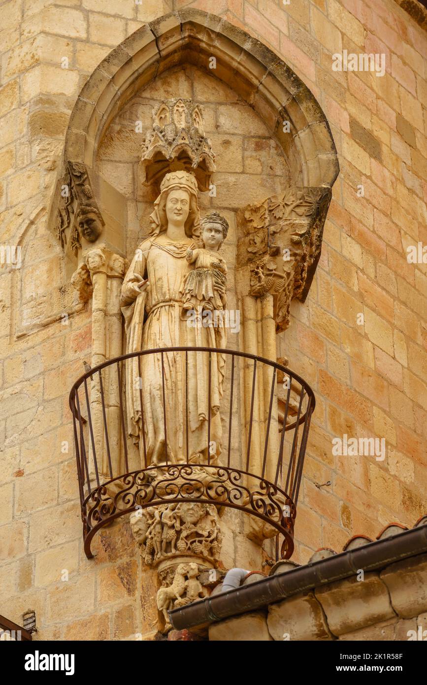 Sculpture of the famous White Virgin of the Church of San Pedro de Treviño, Burgos, Castilla y León, Spain Stock Photo