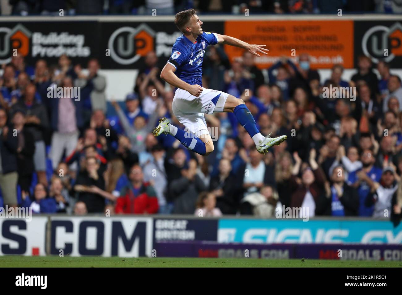 Lee Evans of Ipswich Town celebrates after scoring a goal to make it 2-0 - Ipswich Town v Bristol Rovers, Sky Bet League One, Portman Road, Ipswich, UK - 13th September 2022  Editorial Use Only - DataCo restrictions apply Stock Photo