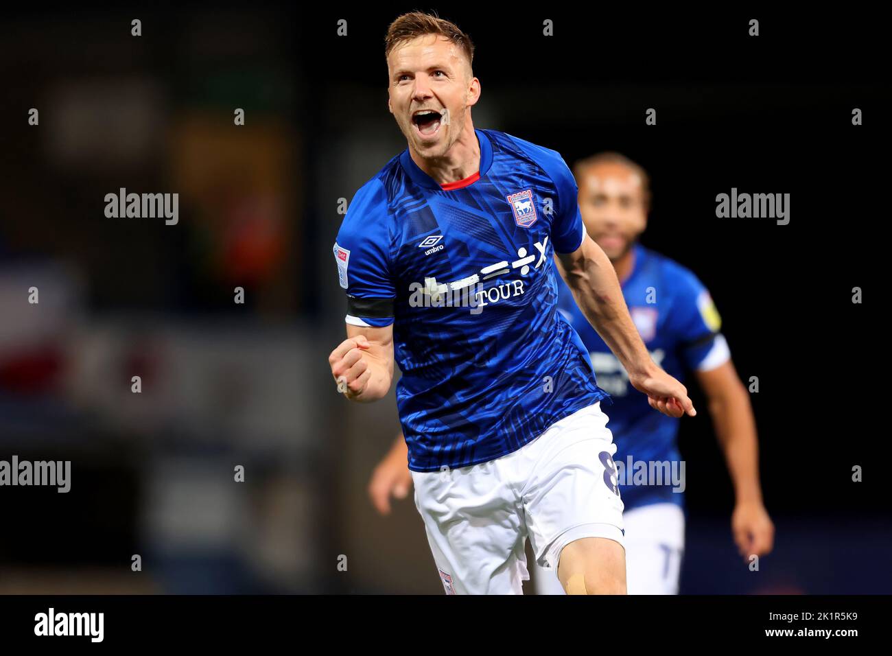 Lee Evans of Ipswich Town celebrates after he scores for 2-0 - Ipswich Town v Bristol Rovers, Sky Bet League One, Portman Road, Ipswich, UK - 13th September 2022  Editorial Use Only - DataCo restrictions apply Stock Photo