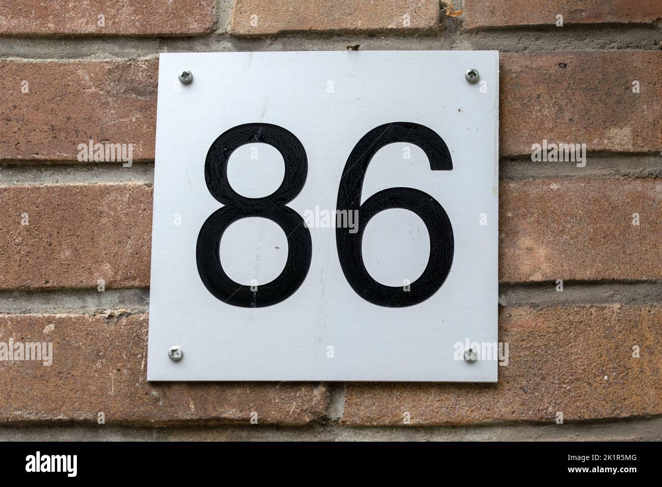 House Sign 86 Close Up House Number 86 At Amsterdam The Netherlands 15-9-2022 Stock ...
