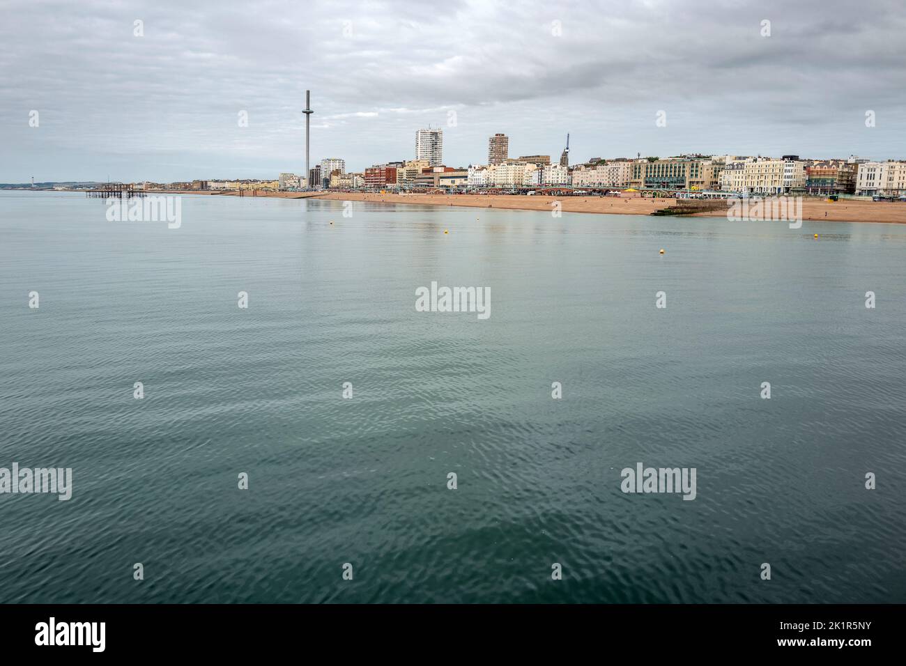 Brighton, September 19th 2022: Brighton seafront on a clear calm morning Stock Photo