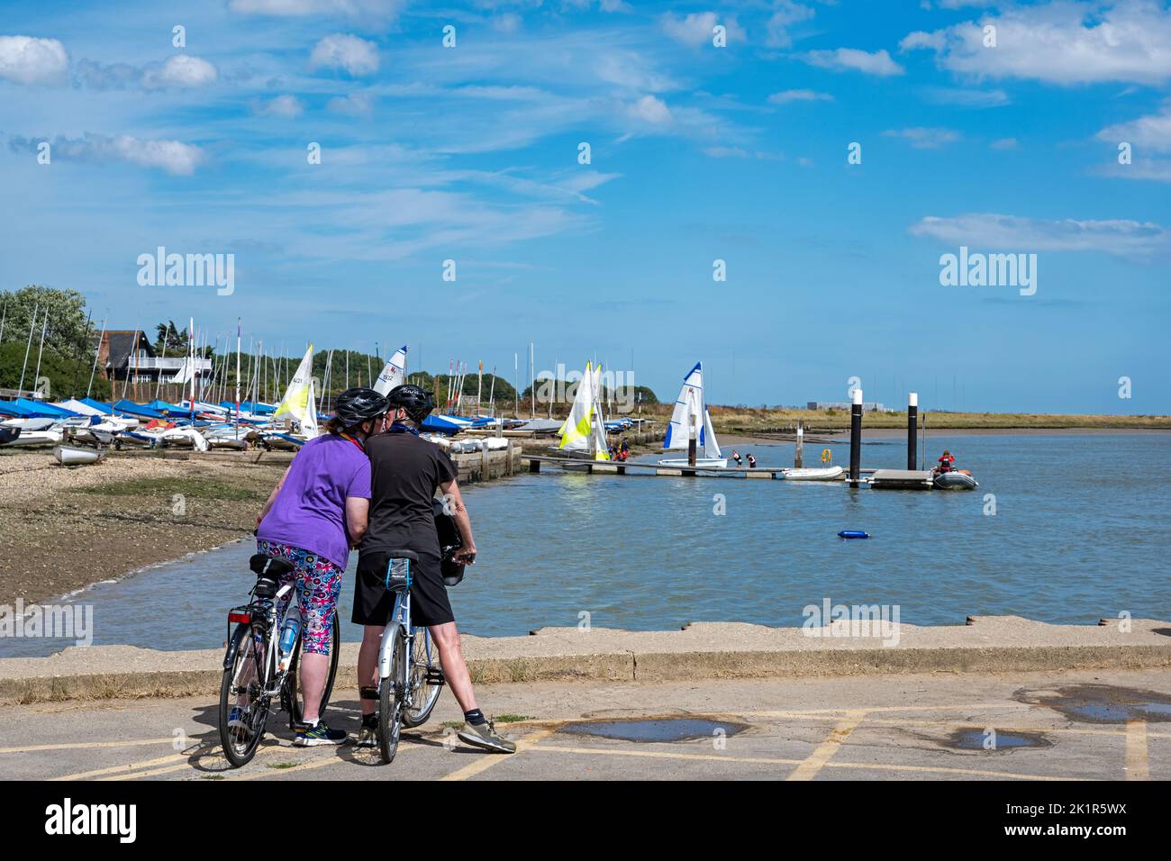 Cyclists Orford Suffolk UK Stock Photo