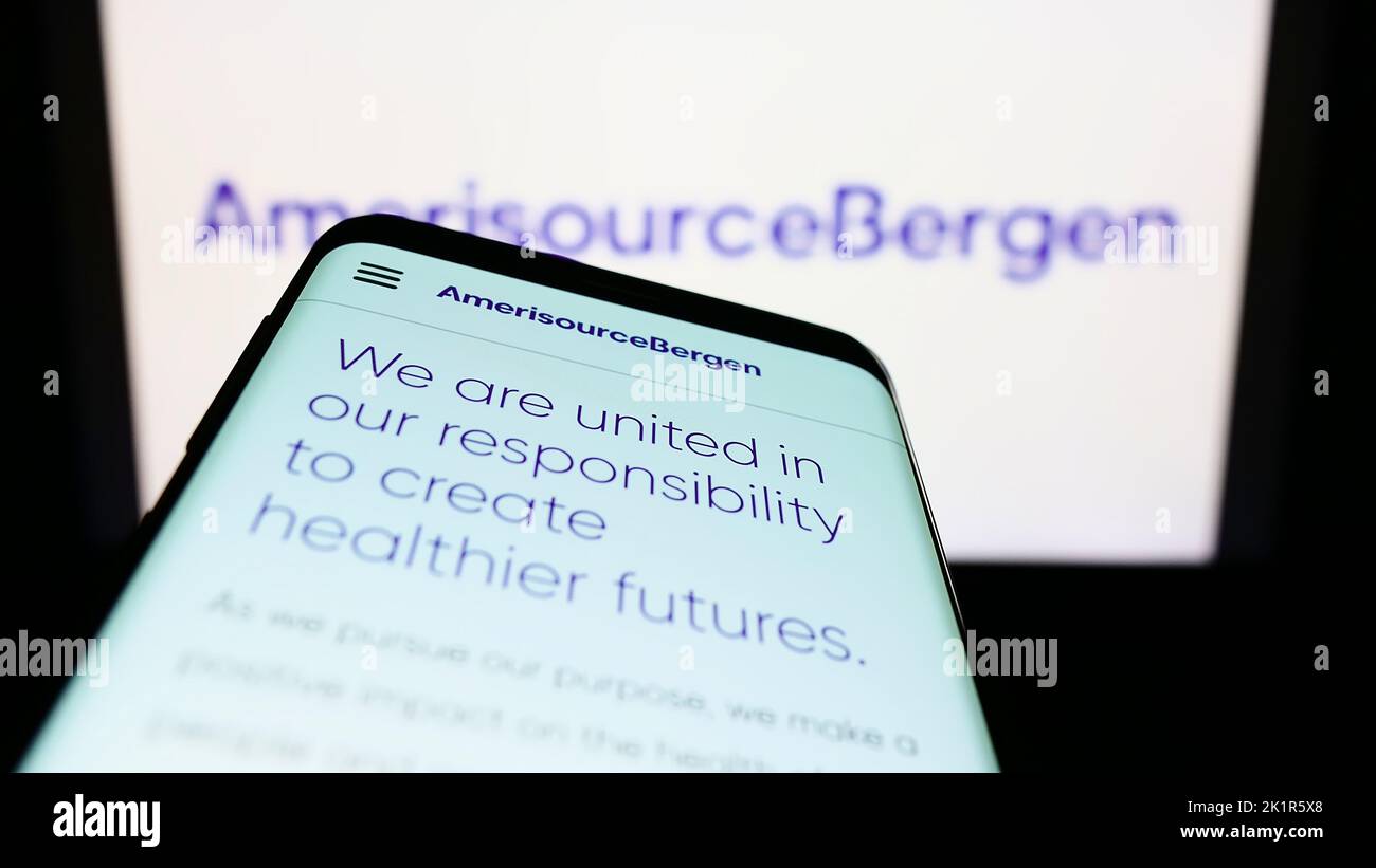 Mobile phone with website of American drug company AmerisourceBergen