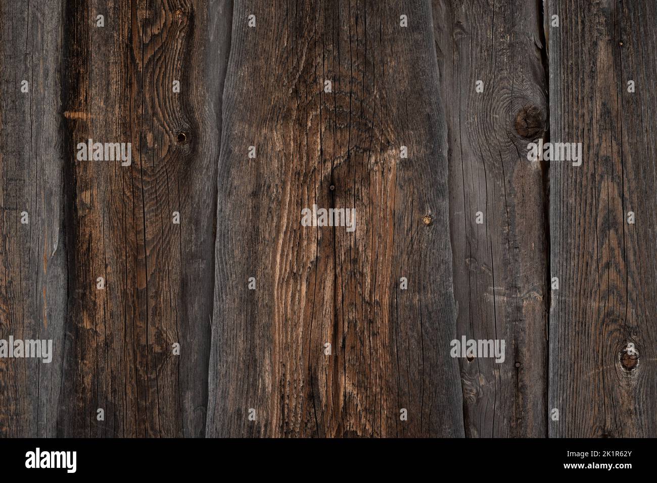 Brown background with natural texture of beautifully aged wooden planks Stock Photo