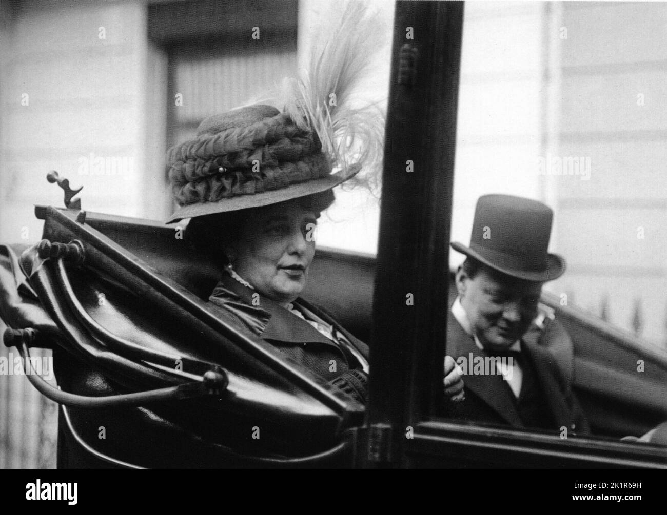 Winston Churchill with his mother. 1911 Stock Photo