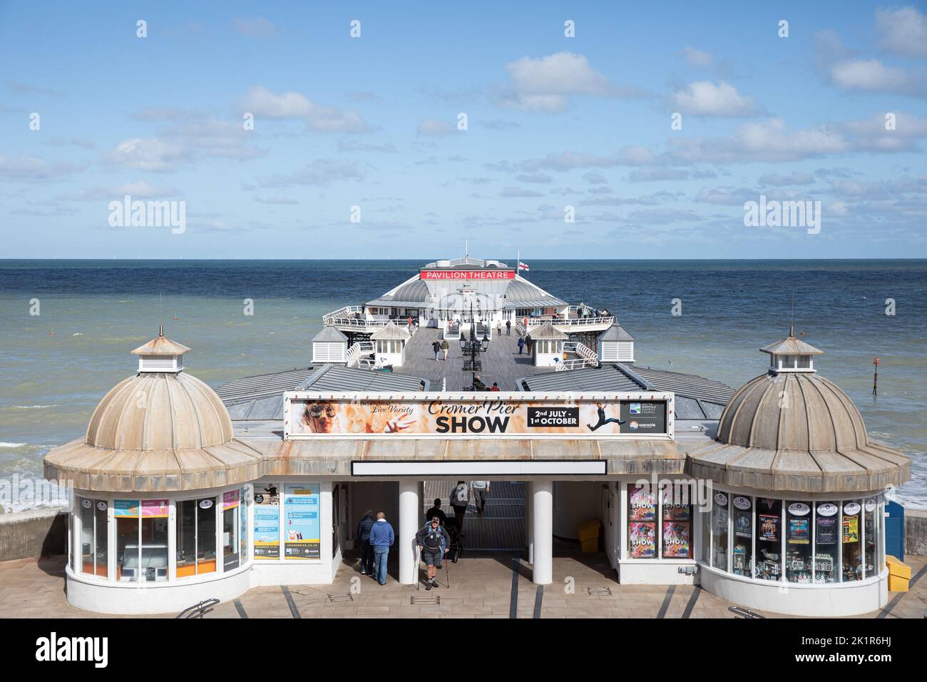 A view of Cromer Pier is pictured during Bank Holiday Monday 19th