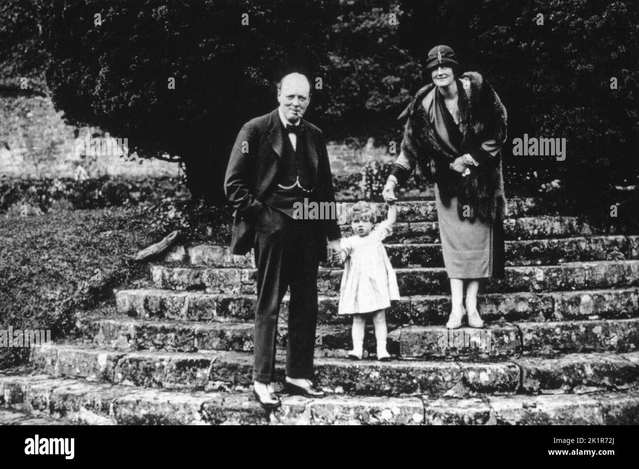 Winston Churchill with his wife Clementine and their twoyearold