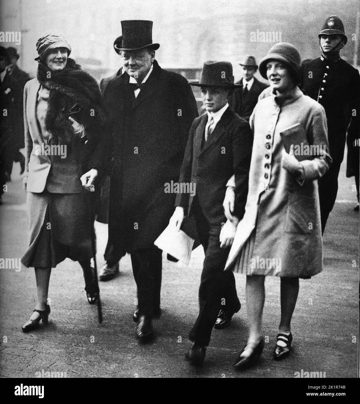 Winston Churchill with his two children, Randolph and Diana and his ...