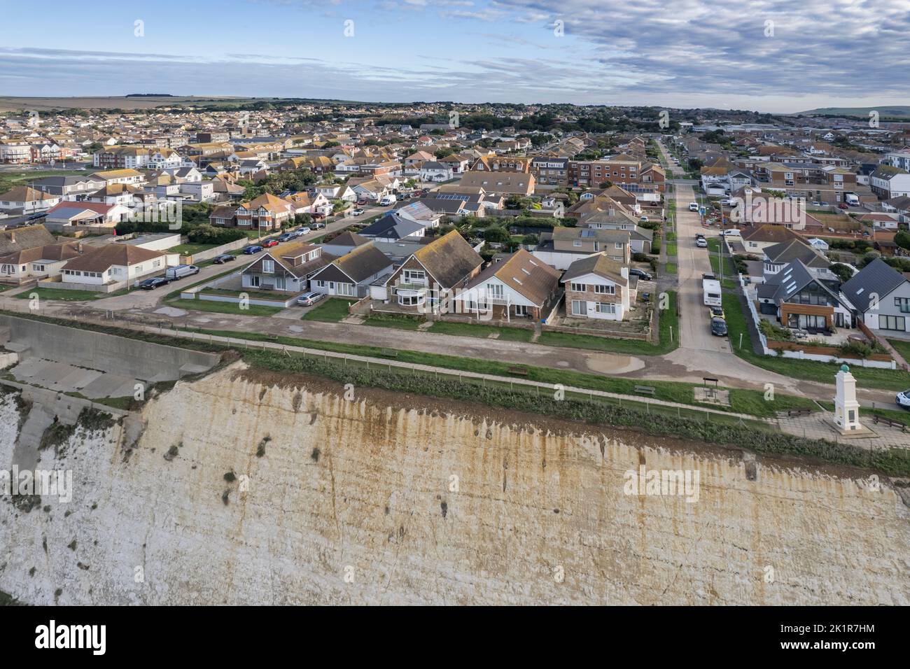 aerial view of the greenwich meridian marker in peacehaven on the east sussex coast Stock Photo