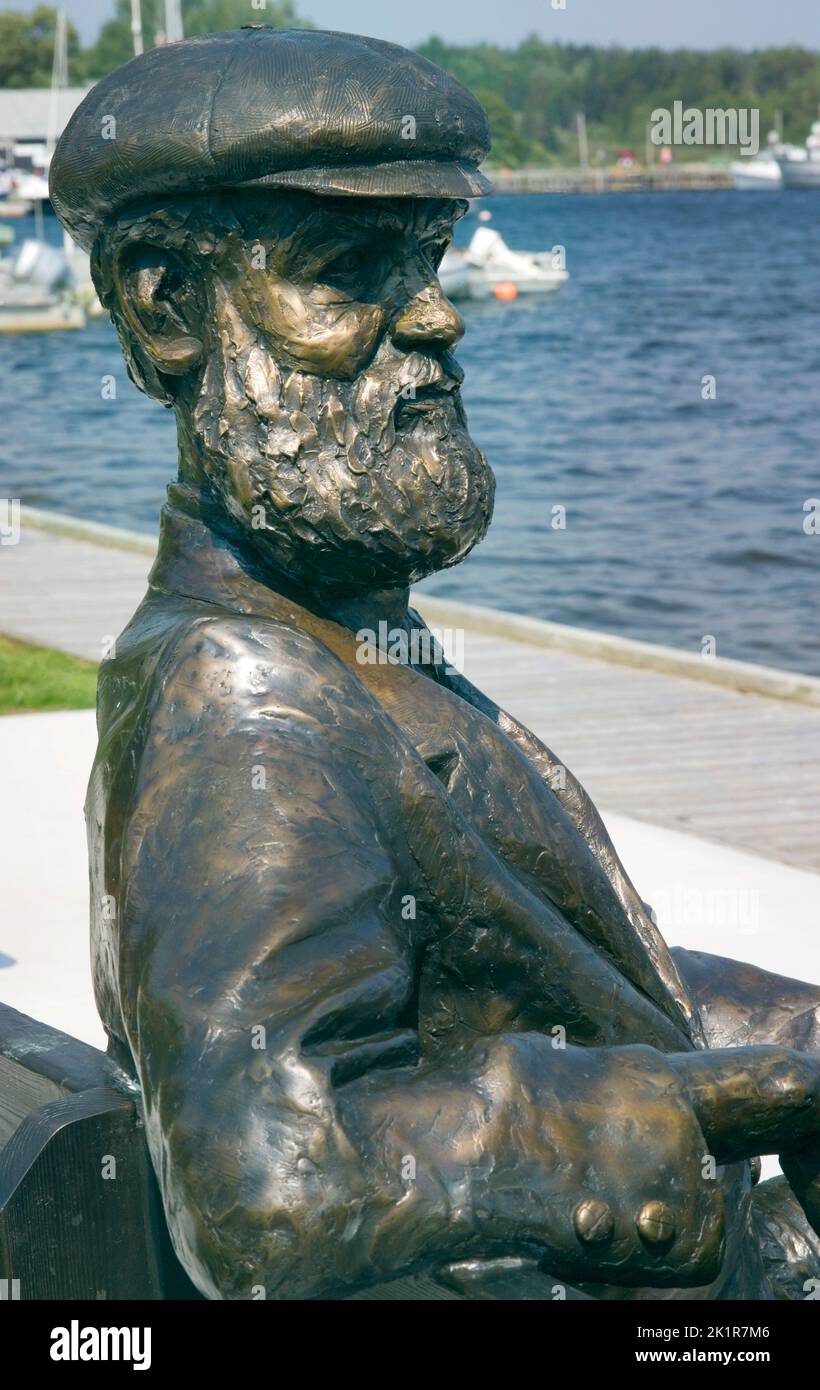 sculpture of alexander graham bell in Baddeck cape breton island canada Stock Photo