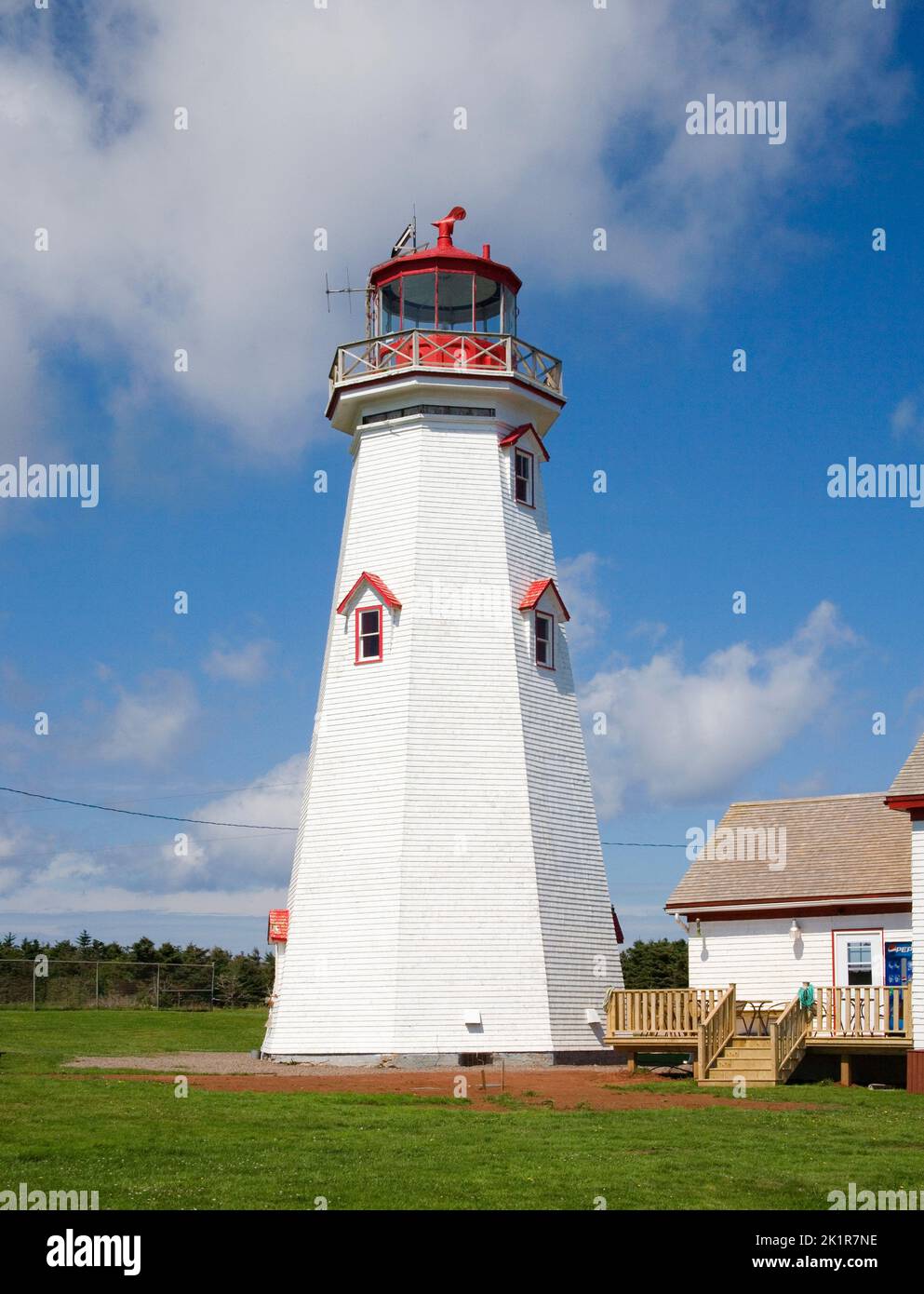 east point lighthouse on the coast of Prince Edward Island canada Stock Photo