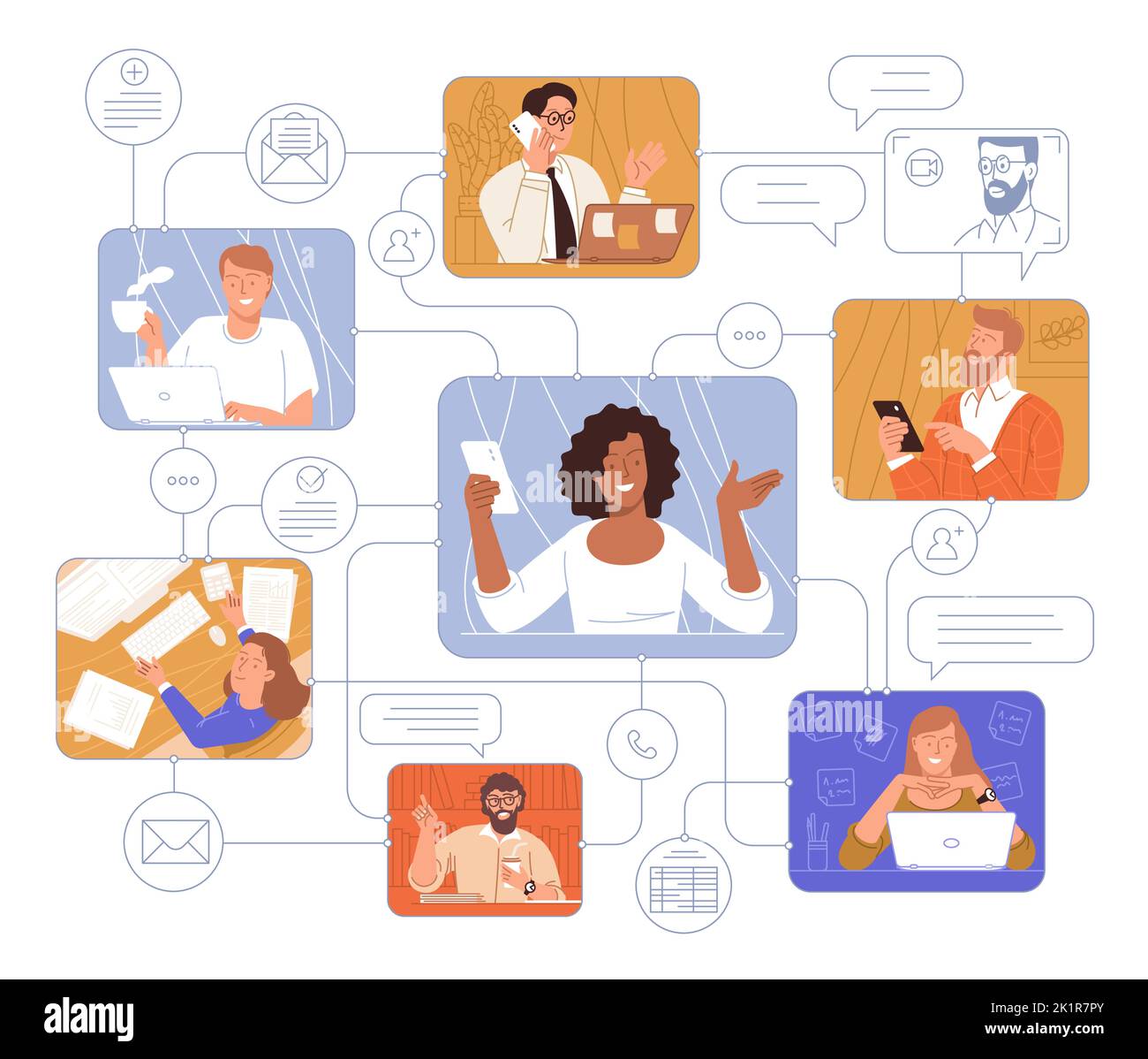 Workflow and business communication Stock Vector Image & Art - Alamy