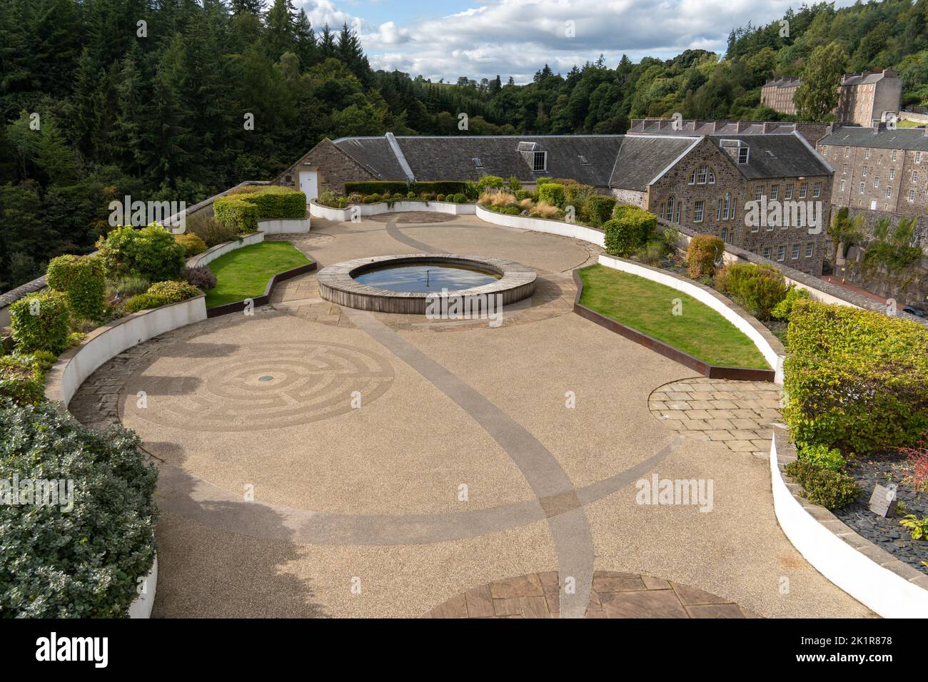 The roof garden at the UNESCO World Heritage site of New Lanark