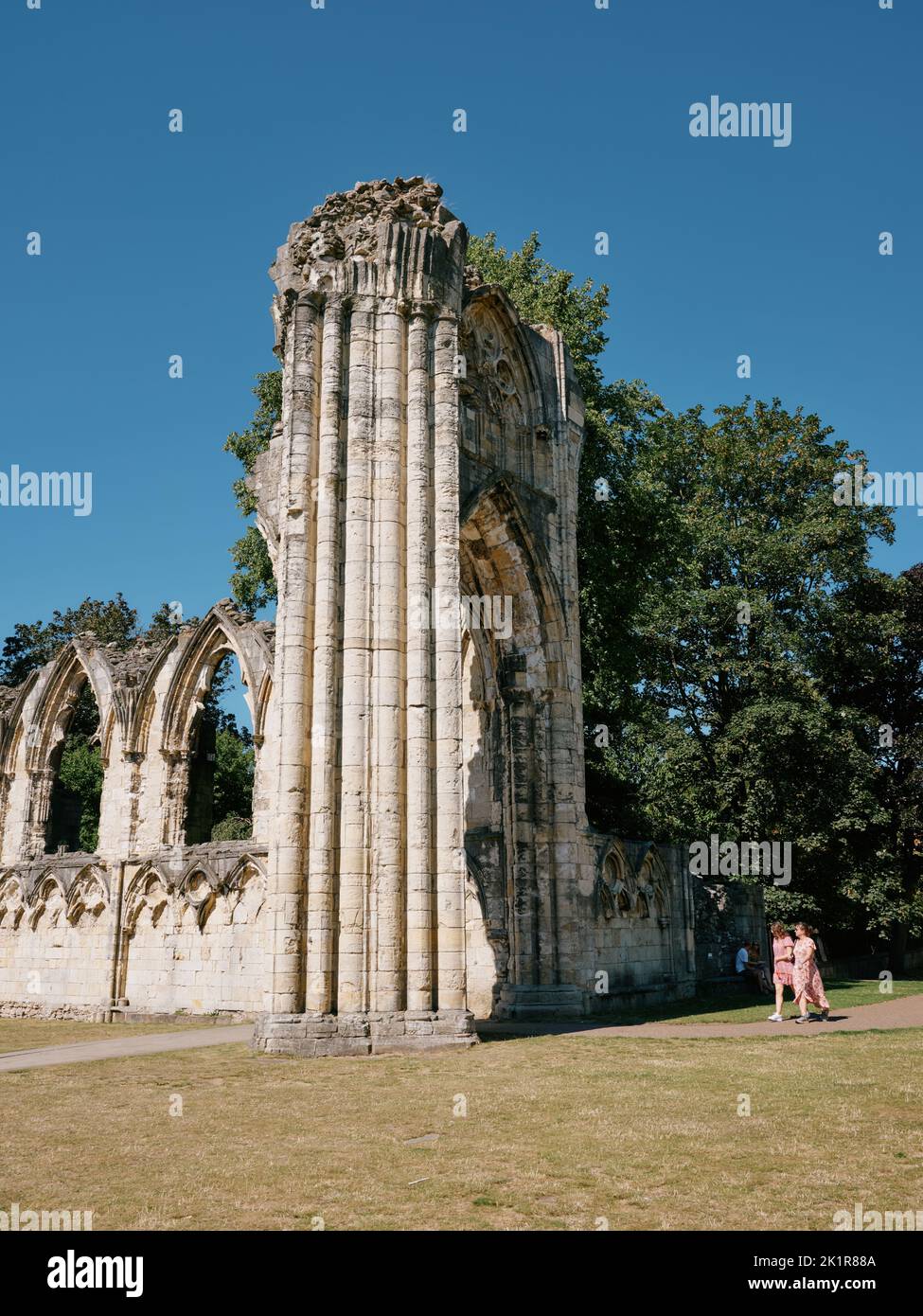 Ruins of St Mary's Abbey church, York, North Yorkshire, England, UK Stock Photo
