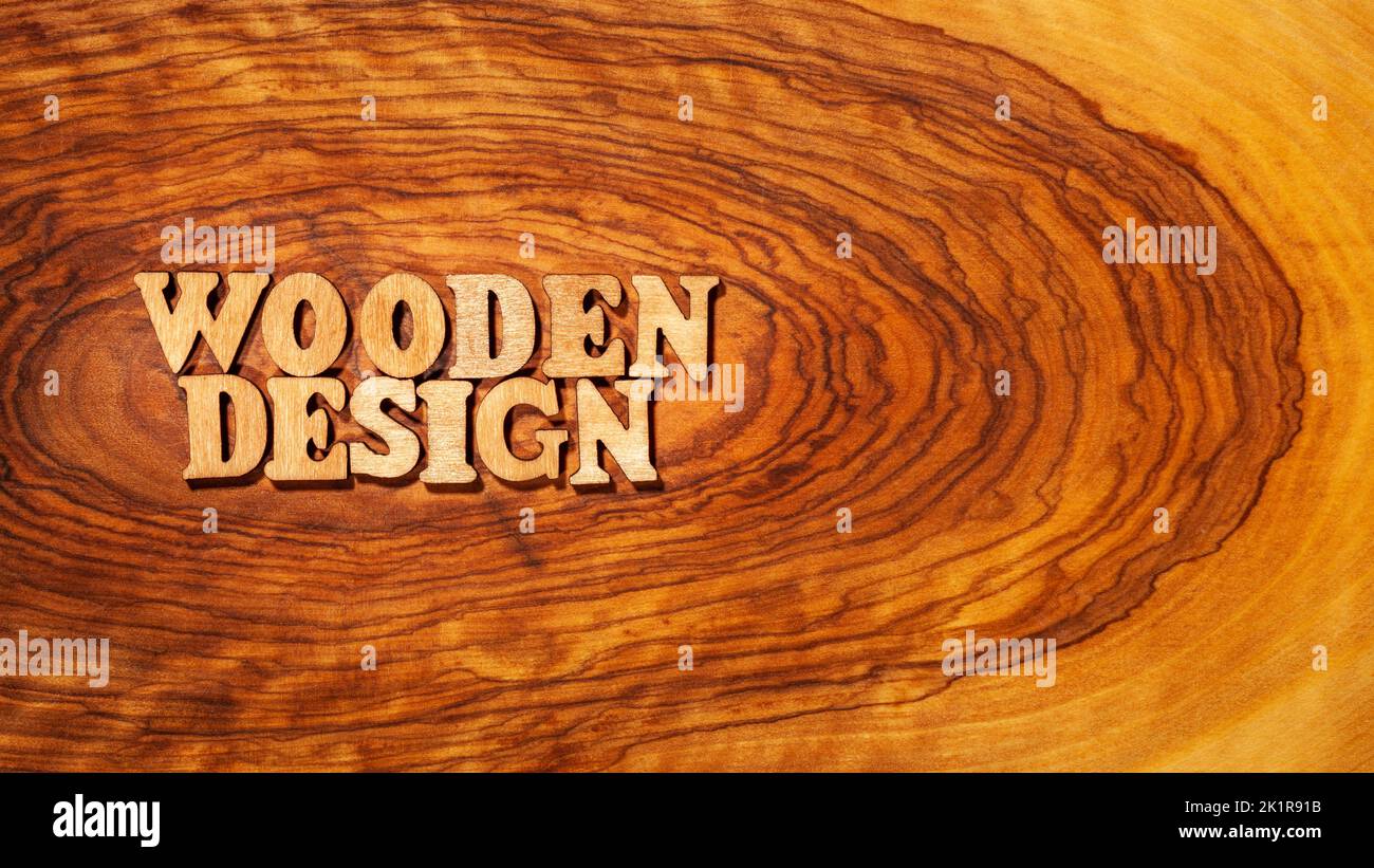 Wooden Design - Inscription with space for text Stock Photo