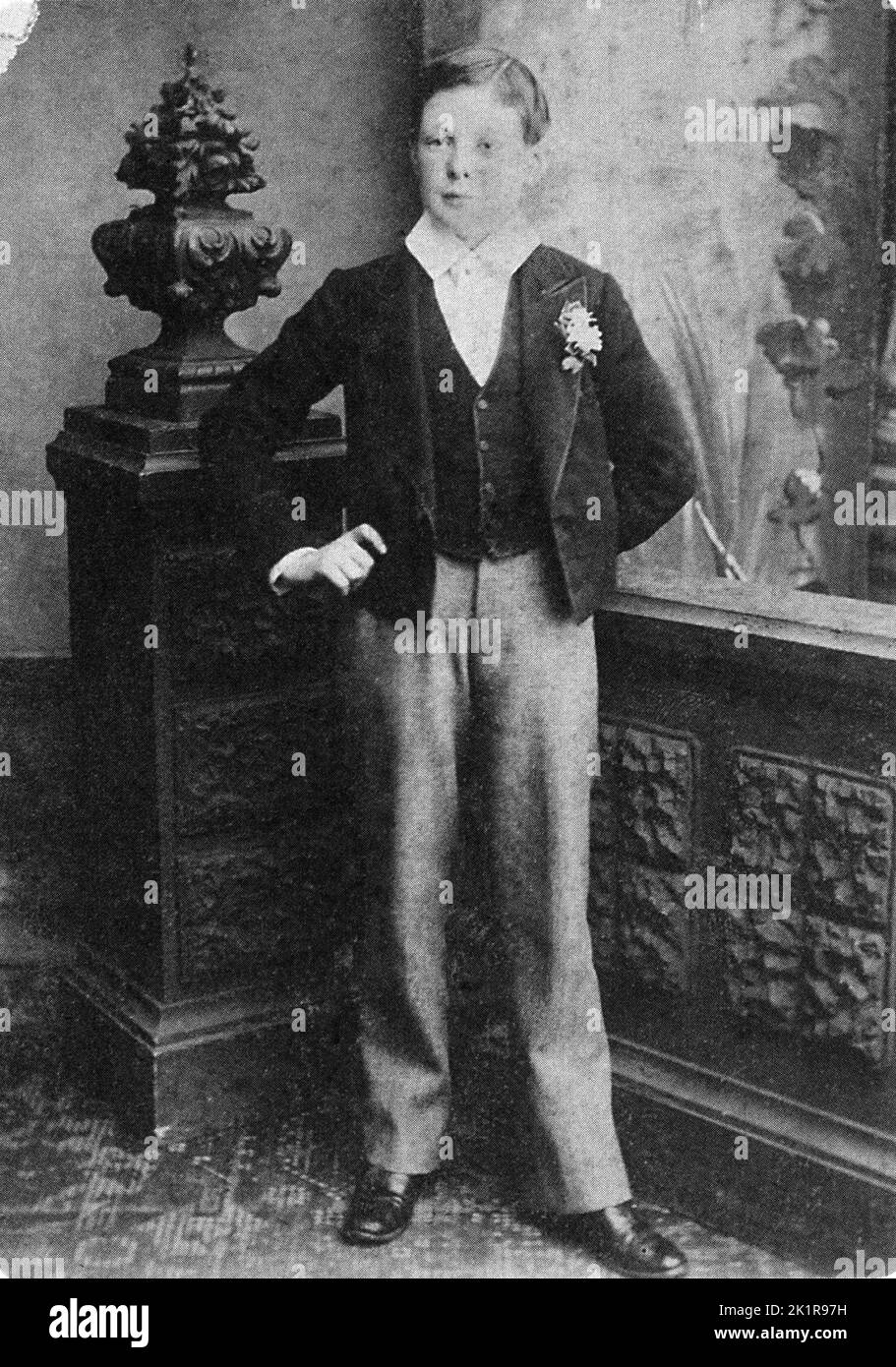 Winston Churchill at Harrow School.1888 Stock Photo